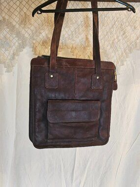 Frye Brown Leather Tote Satchel Handbag